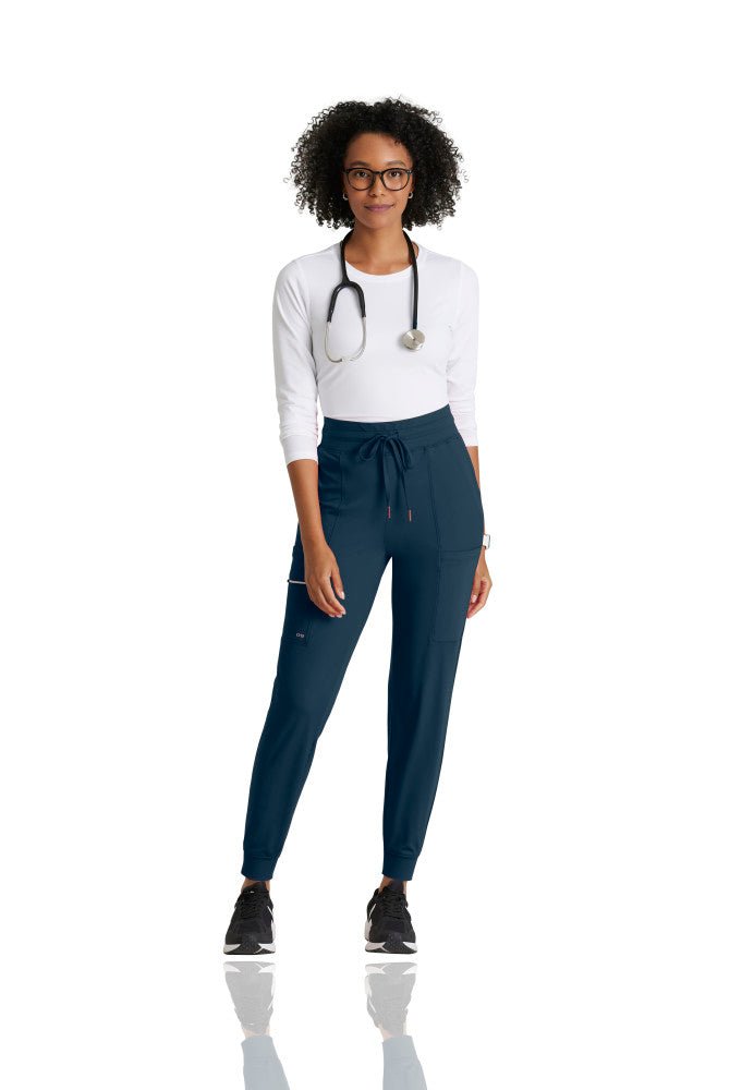 Pro Knit 5 - Pocket Drawcord Waist Jogger Scrub PantBarco One Performance KnitBOP631-STEEL-XXS