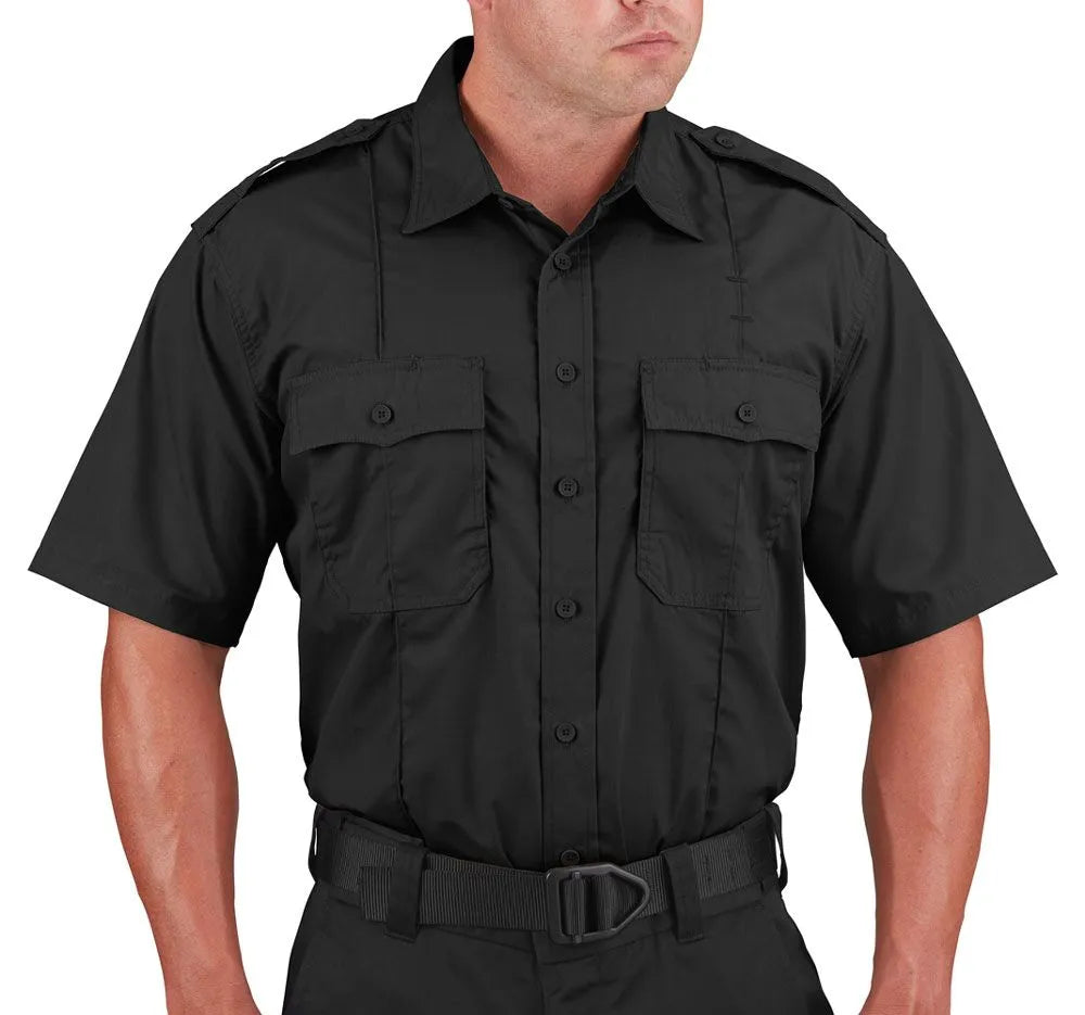 Men's Duty Shirt - Short Sleeve Ripstop Men's Uniform Shirt Propper Black XS