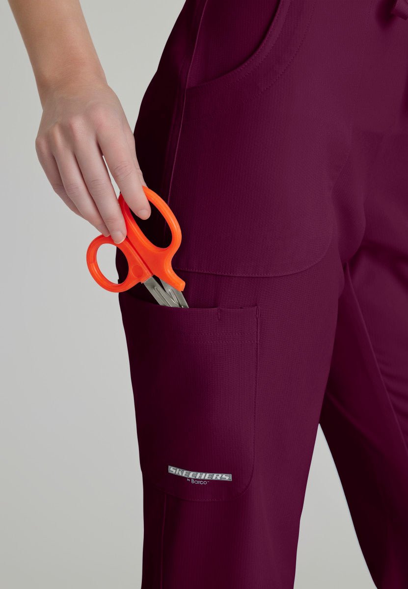Reliance Mid - Rise Scrub PantSkechers by BarcoSK201-WINE-XXS