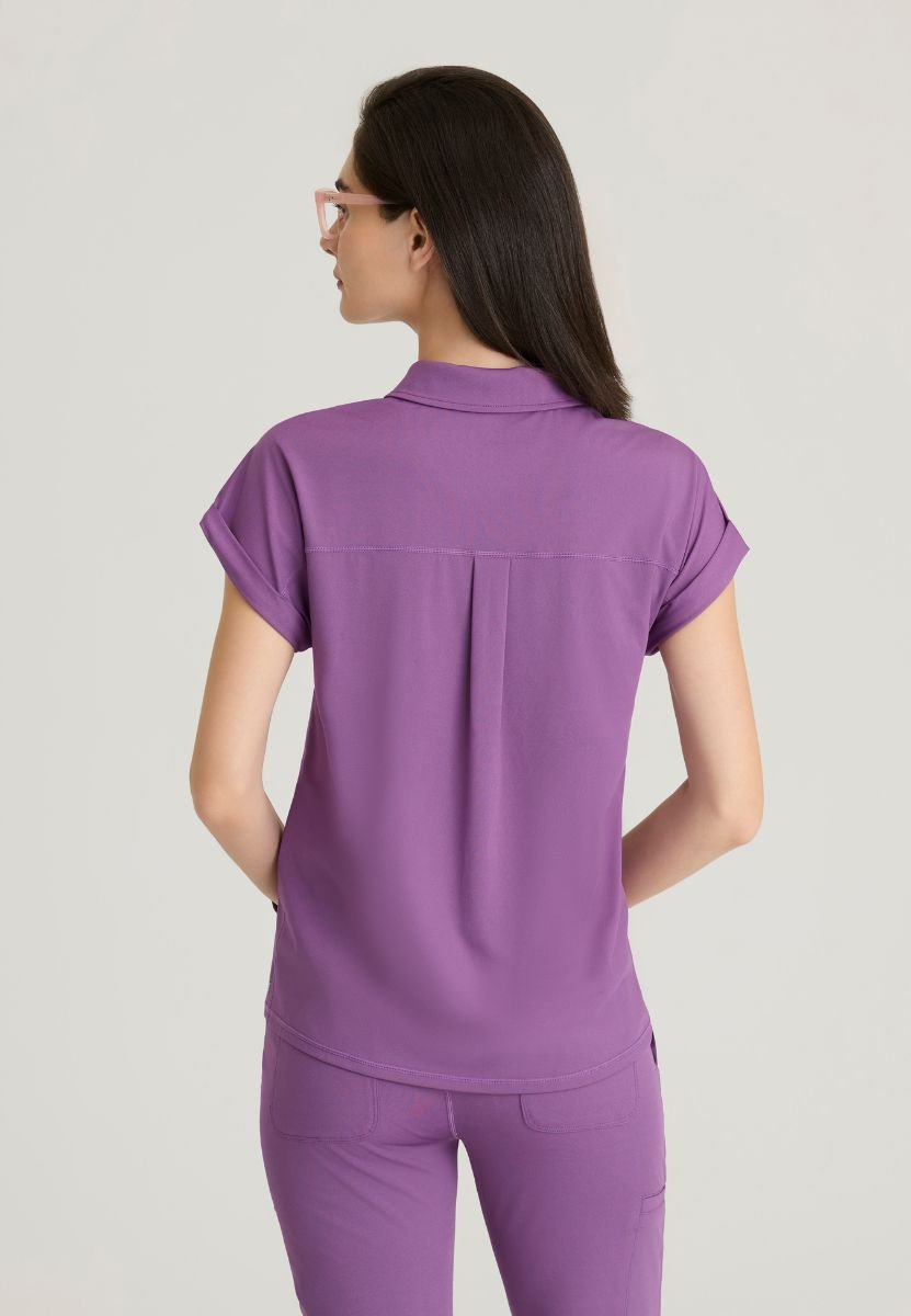 Renew Snap Placket Knit Scrub TopGrey's Anatomy Knit StretchGRST254-VIOLET-XXS