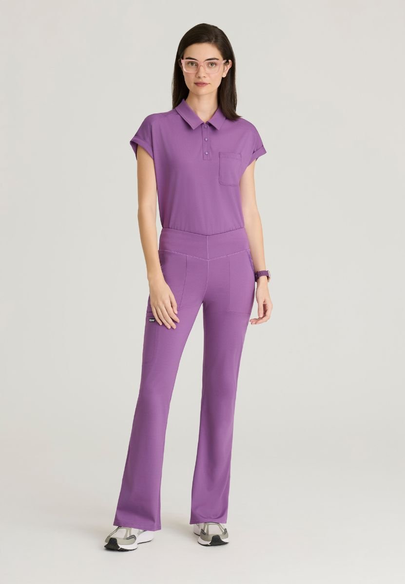 Renew Snap Placket Knit Scrub TopGrey's Anatomy Knit StretchGRST254-VIOLET-XXS