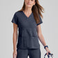 Grey's Anatomy - Riley Scrub Top Women's Scrub Top Grey's Anatomy Classic Steel XXS 