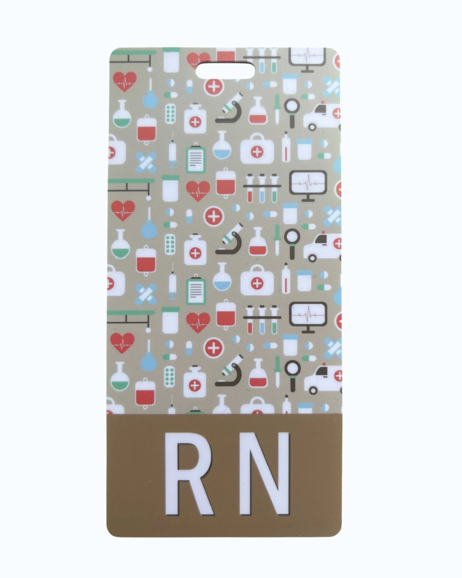 Khaki Clinical Gear RN Badge Buddy