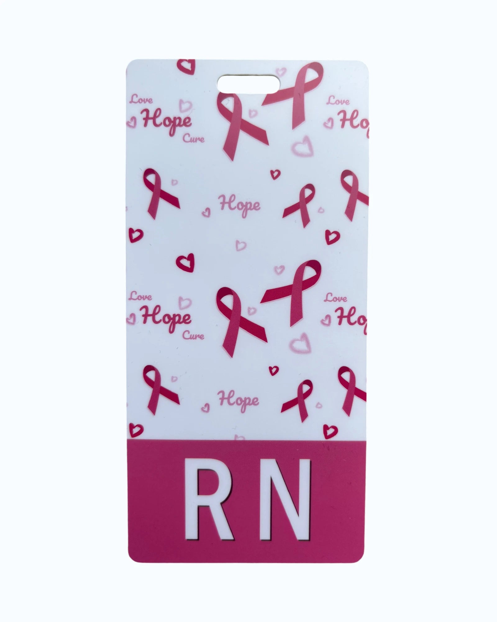 Pink Ribbon Breast Cancer Awareness RN Badge Buddy