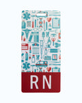 Teal & Red Medical Icons RN Badge Buddy