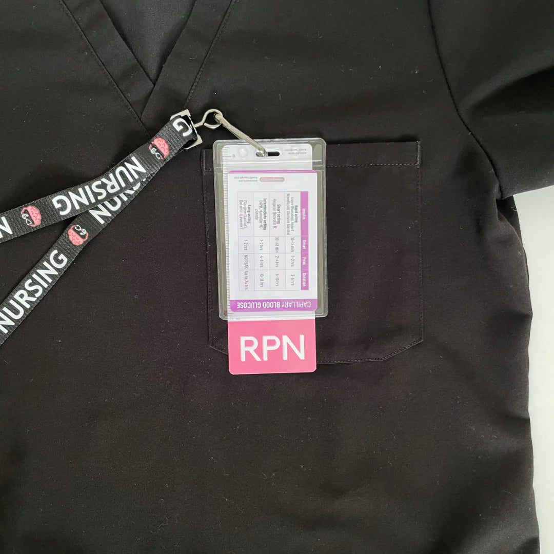 RPN Designation Badge with Reference InformationNurseIQRPNBadge-Pink