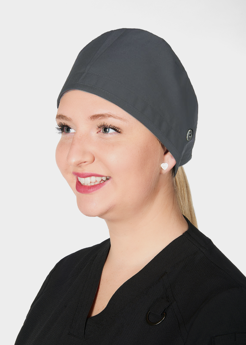 MOBB - Unisex Surgeon Cap with Side Buttons Scrub Cap Mobb Charcoal  