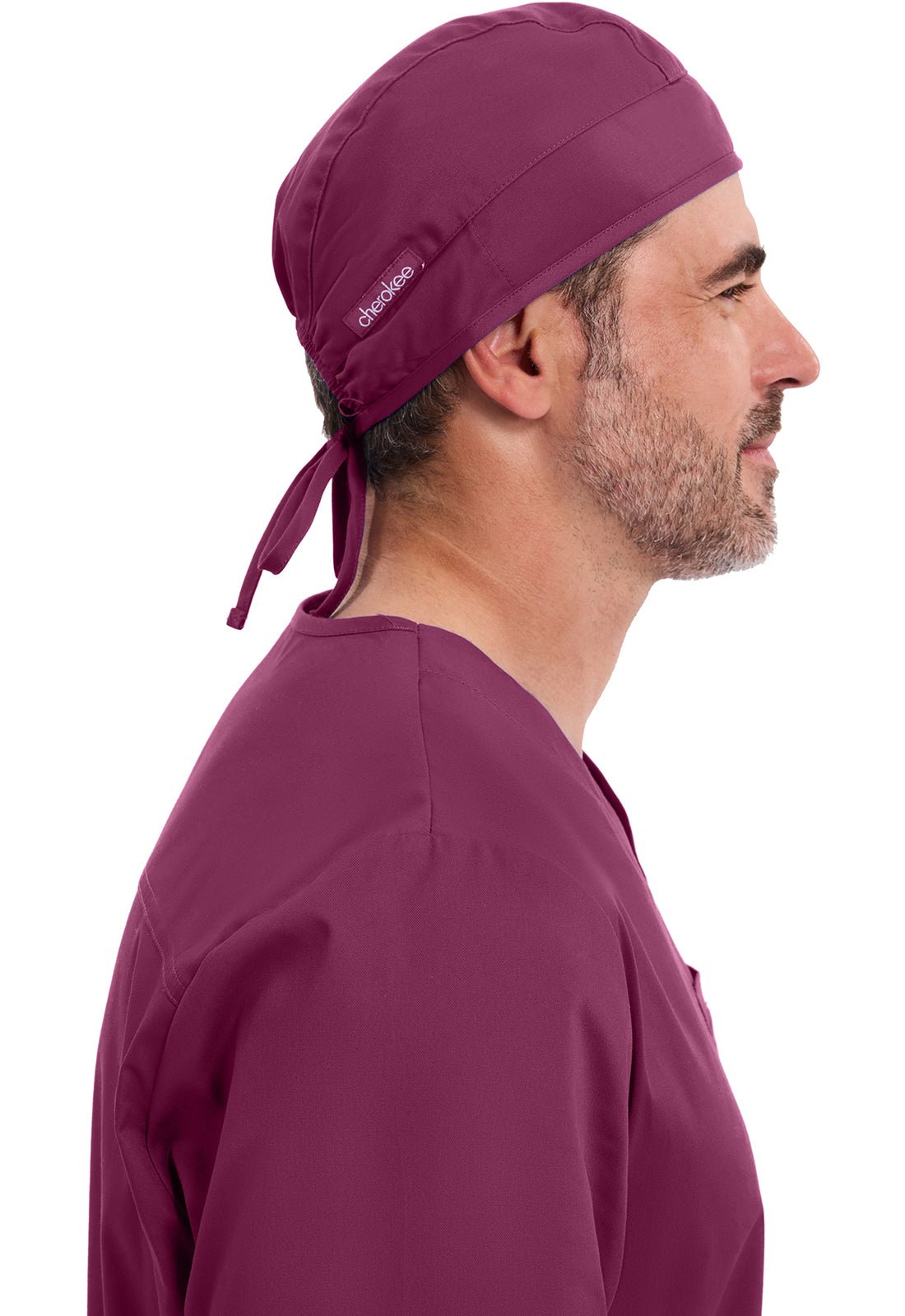 Scrub Hat – Adjustable Tie - Back, Unisex Fit with SweatbandCherokee Workwear2506-WINE