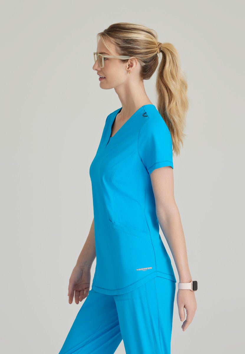 Serene 3 Pocket Scrub TopSkechers Slip - ins by BarcoSKT220-AZURE-XXS