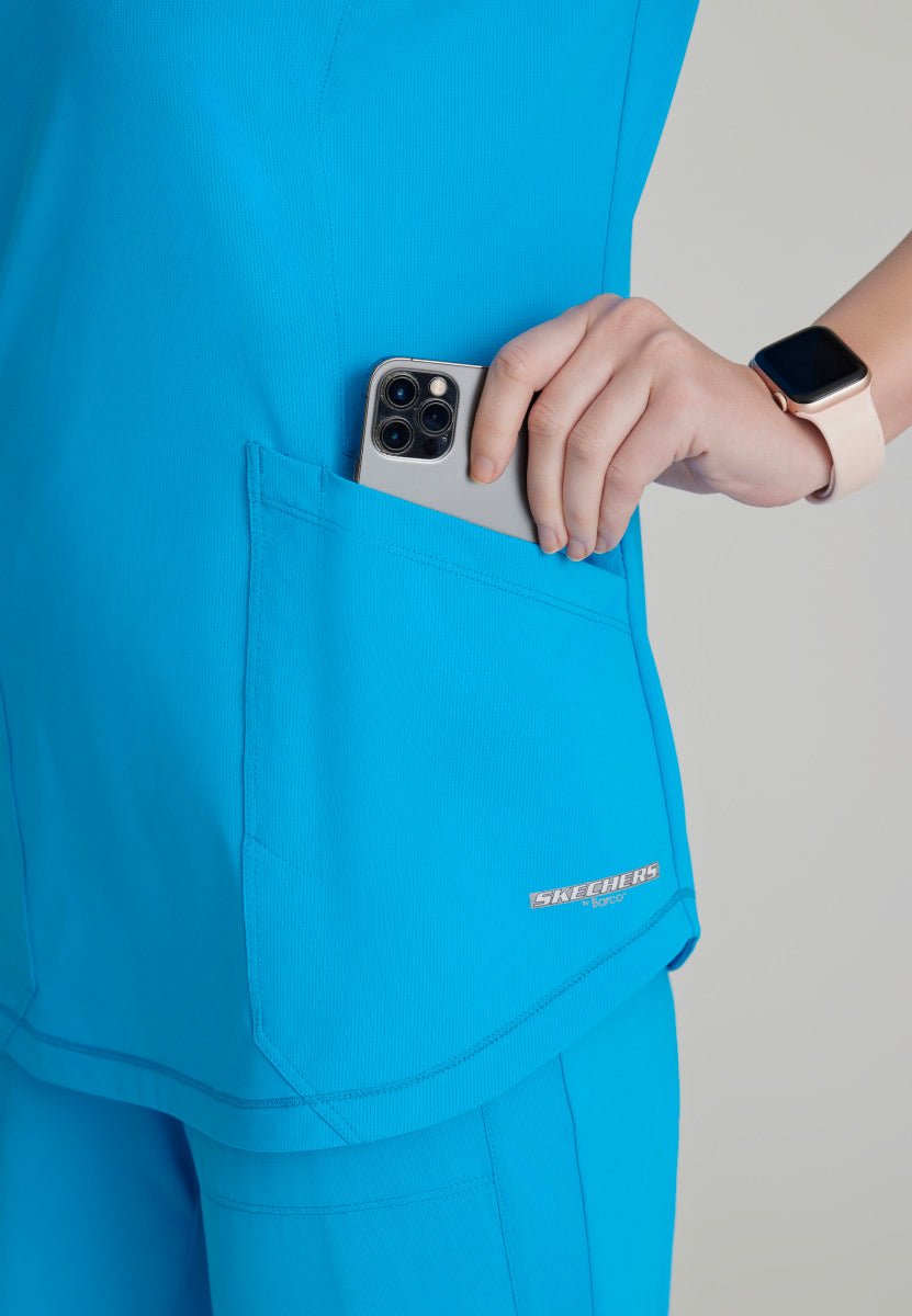 Serene 3 Pocket Scrub TopSkechers Slip - ins by BarcoSKT220-AZURE-XXS