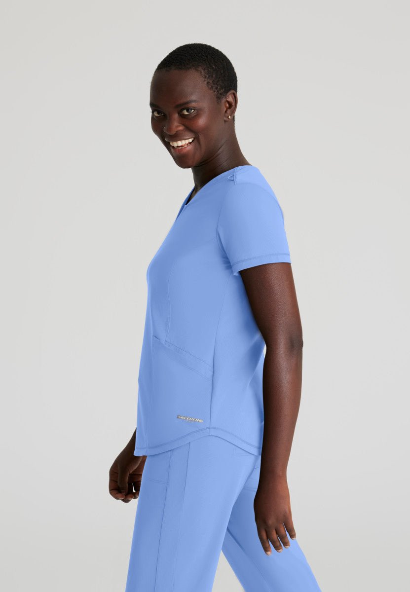 Serene 3 Pocket Scrub TopSkechers Slip - ins by BarcoSKT220-CIELBLUE-XXS