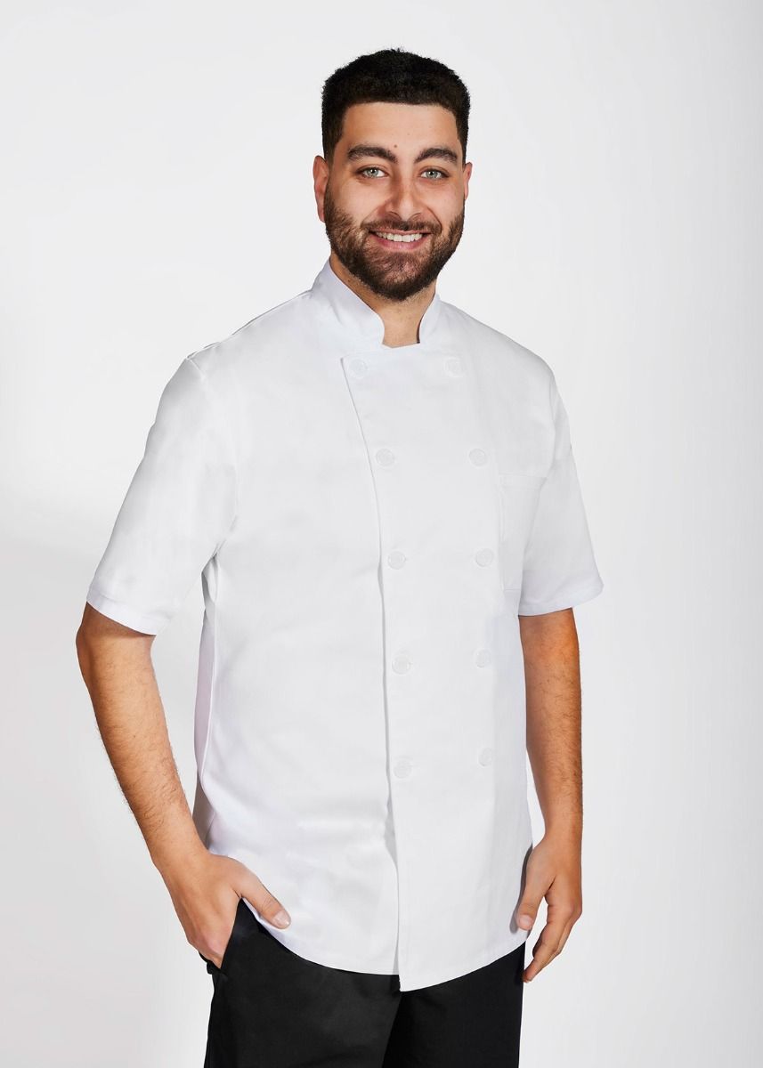 Short Sleeve Mesh - Back Chef CoatMobbCC550-WHITE-XS