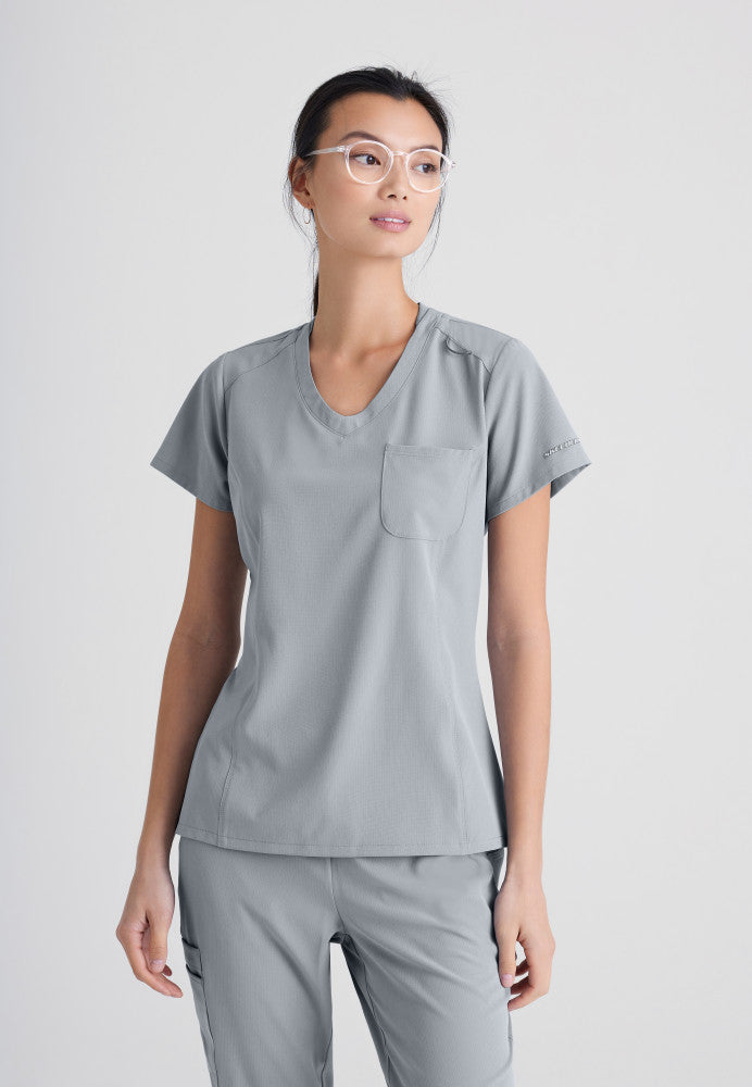 Dignity 1-Pocket Tuck-In Scrub Top Women's Scrub Top Skechers by Barco Moonstruck XXS