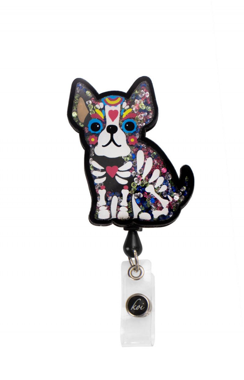 Skeleton Dog - Retractable ID Badge HolderkoiA156-SKD