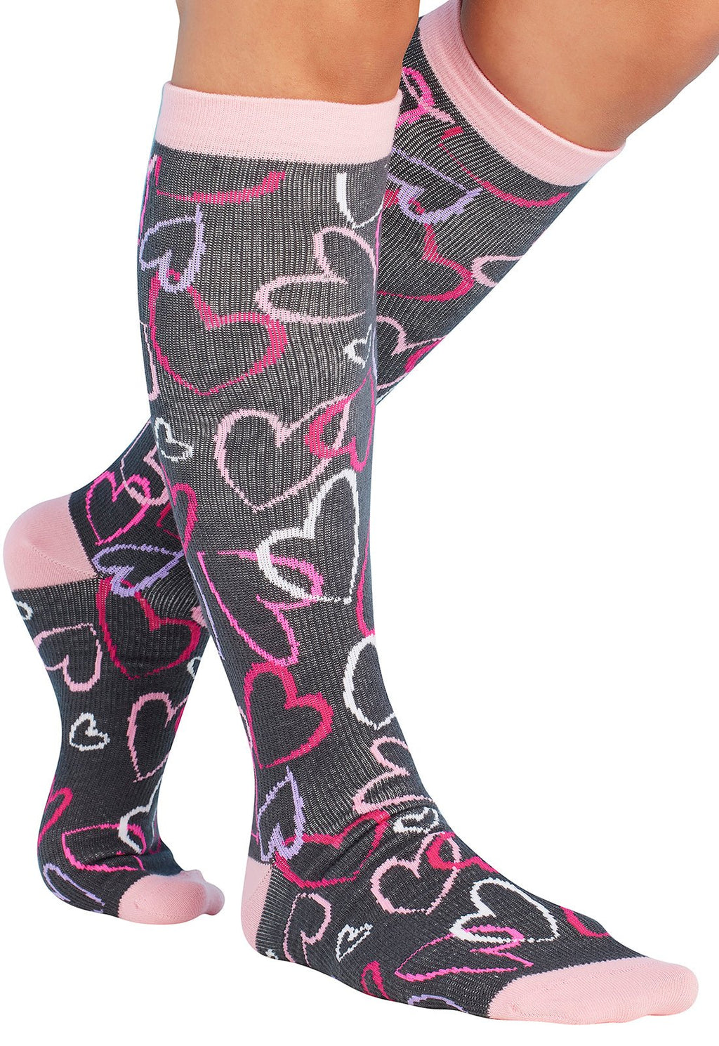 Sketch Hearts Compression SocksCherokee LegwearPRINTSUPPORT-SKTHR