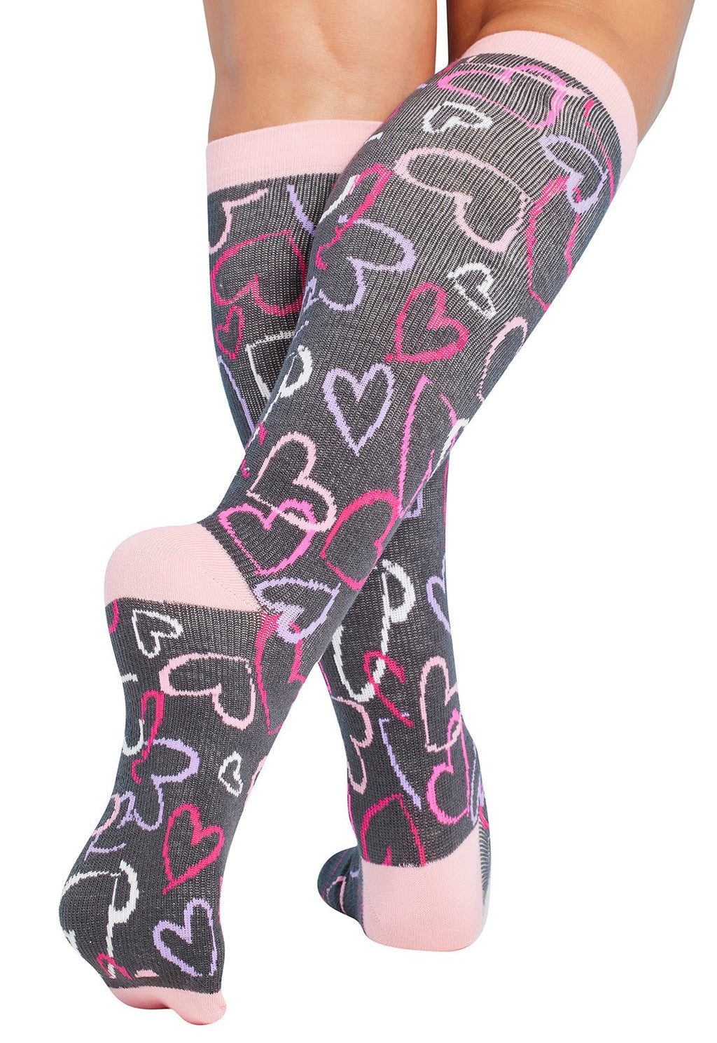 Sketch Hearts Compression SocksCherokee LegwearPRINTSUPPORT-SKTHR