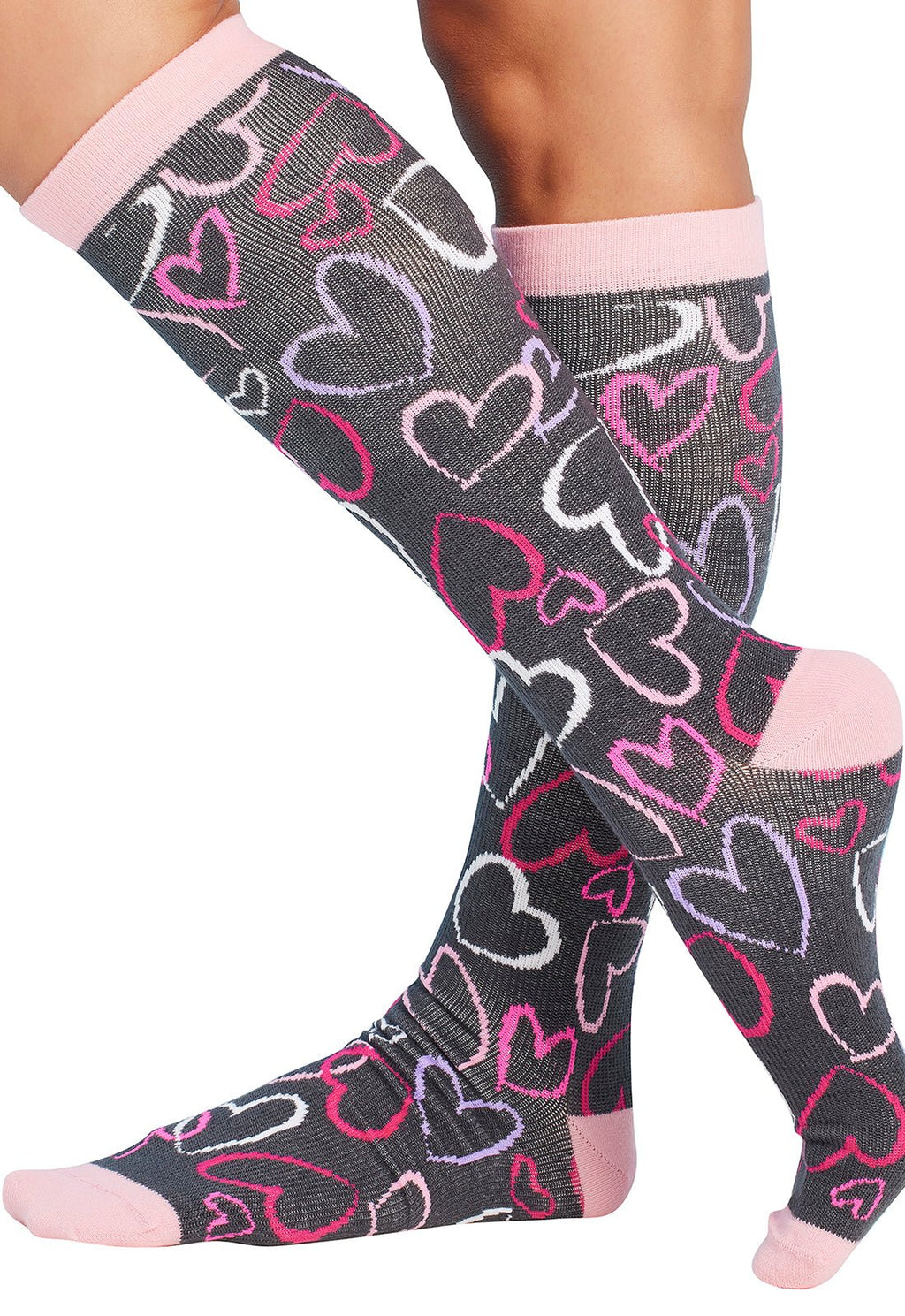 Sketch Hearts Compression SocksCherokee LegwearPRINTSUPPORT-SKTHR
