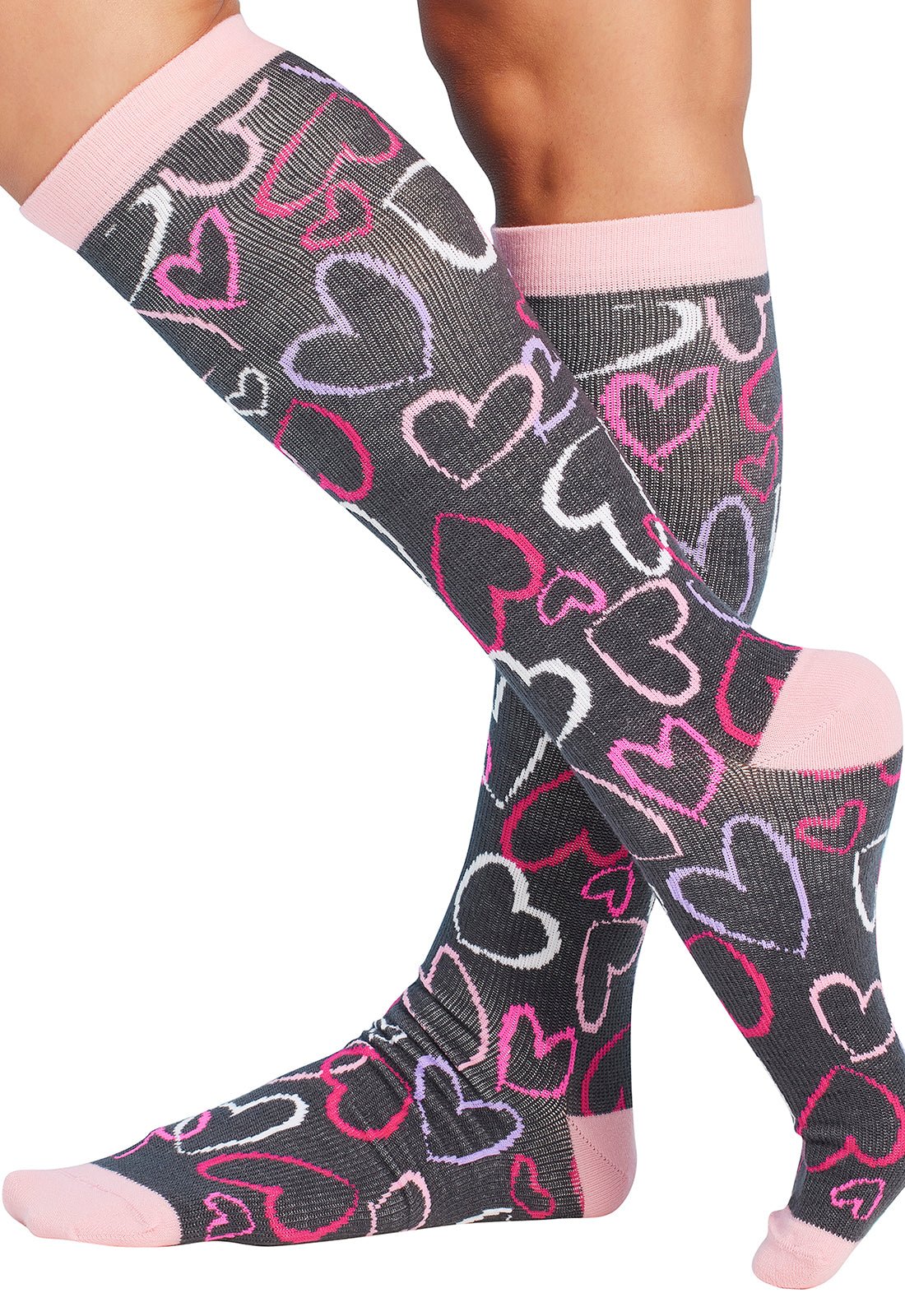 Sketch Hearts Compression SocksCherokee LegwearPRINTSUPPORT-SKTHR