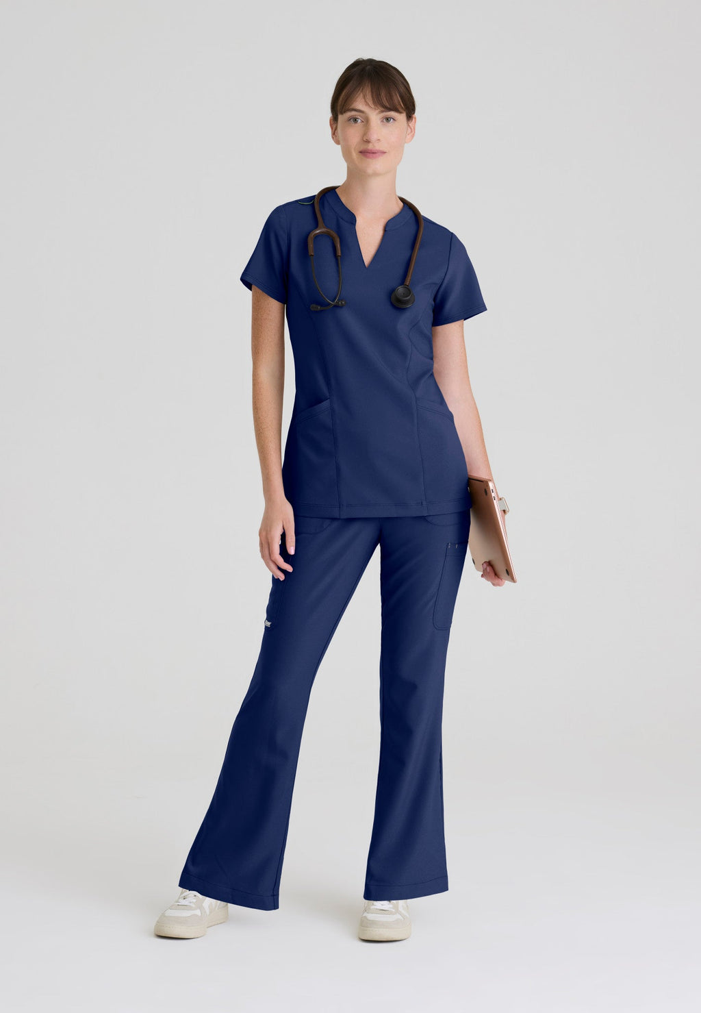 Sky Banded Neckline Scrub TopGrey's Anatomy EvolveGSST298-INDIGO-XXS