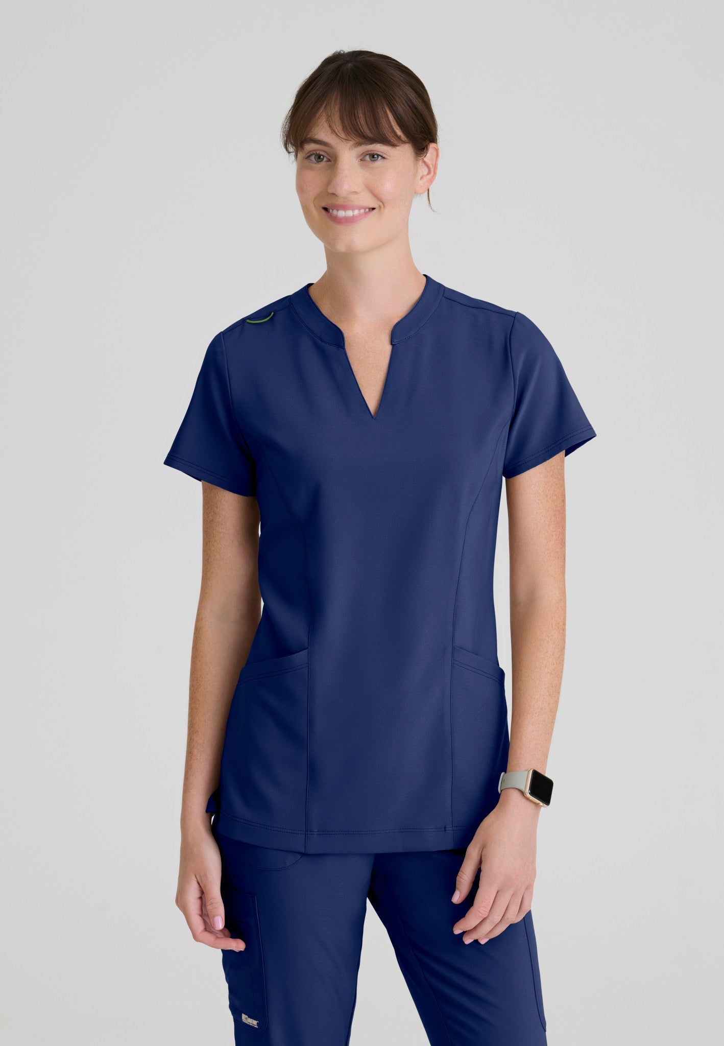 Sky Banded Neckline Scrub TopGrey's Anatomy EvolveGSST298-INDIGO-XXS
