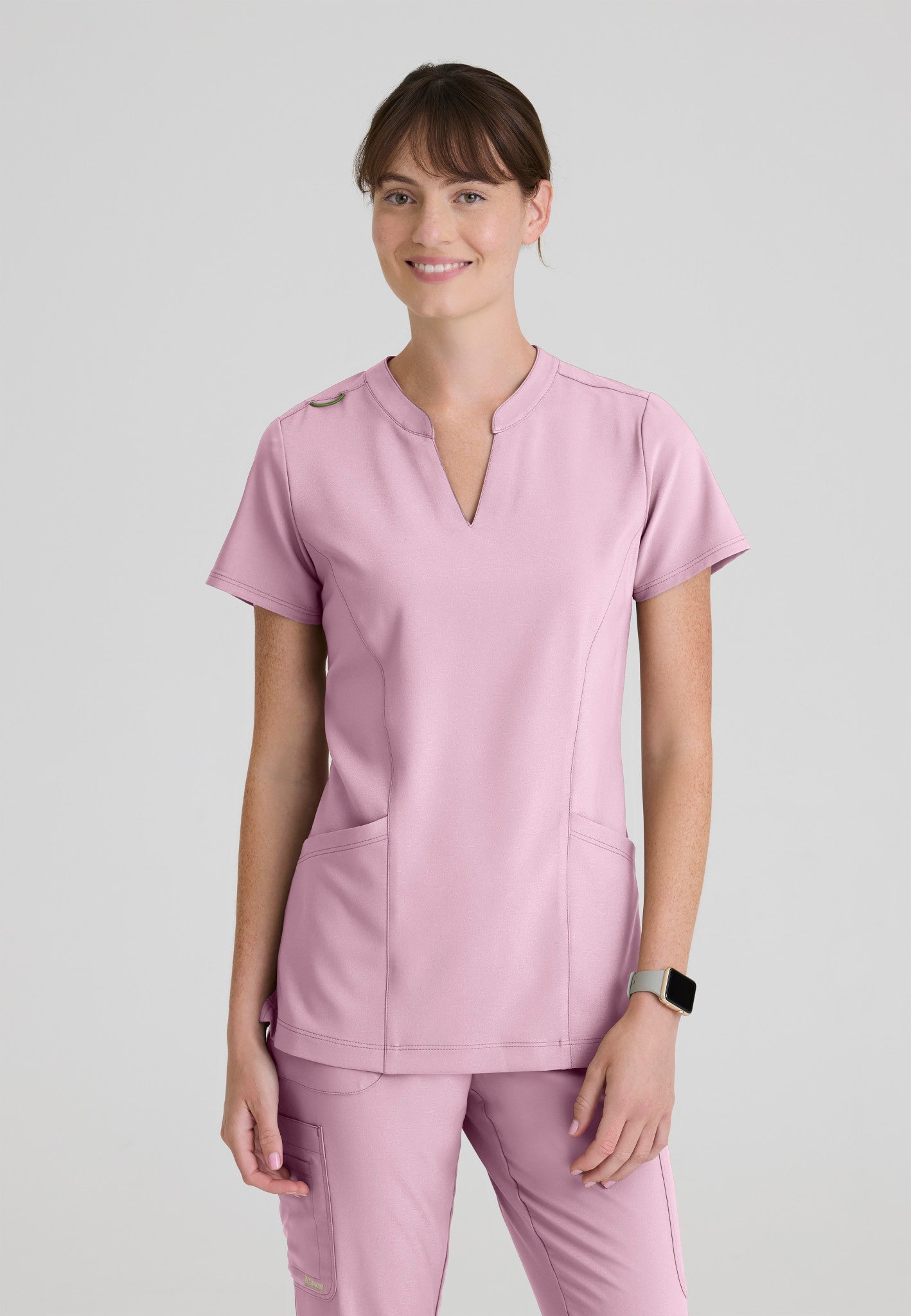Sky Banded Neckline Scrub TopGrey's Anatomy EvolveGSST298-MISTYPINK-XXS