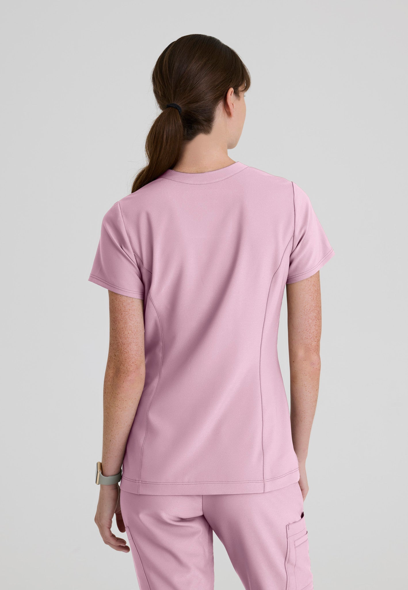 Sky Banded Neckline Scrub TopGrey's Anatomy EvolveGSST298-MISTYPINK-XXS