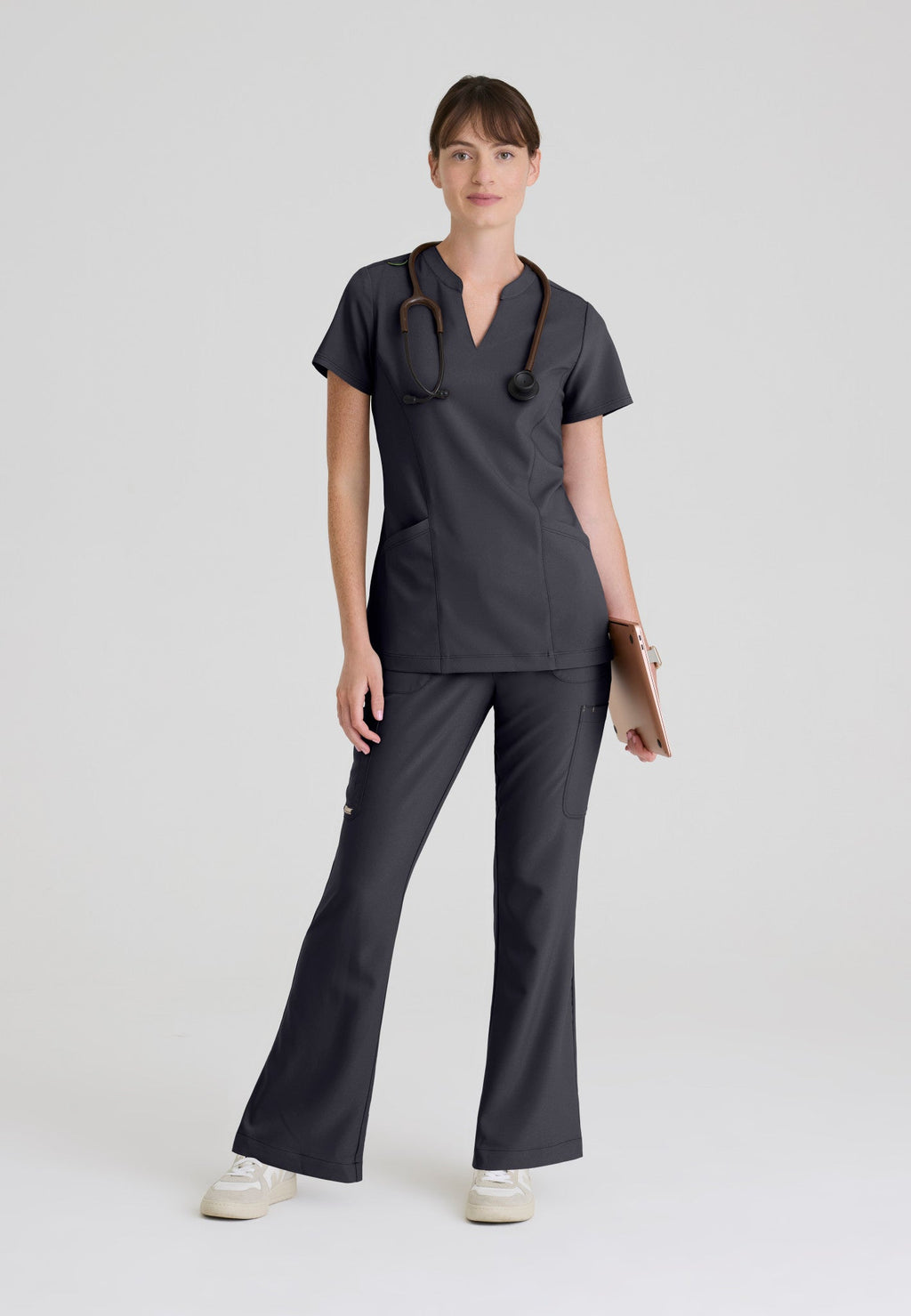 Sky Banded Neckline Scrub TopGrey's Anatomy EvolveGSST298-STEEL-XXS