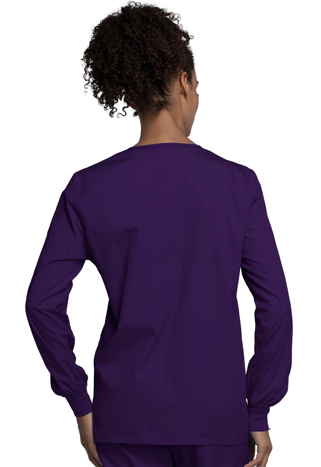 Snap Front Warm - Up Scrub Jacket - EggplantCherokee Workwear4350-EGGPLANT-XXS