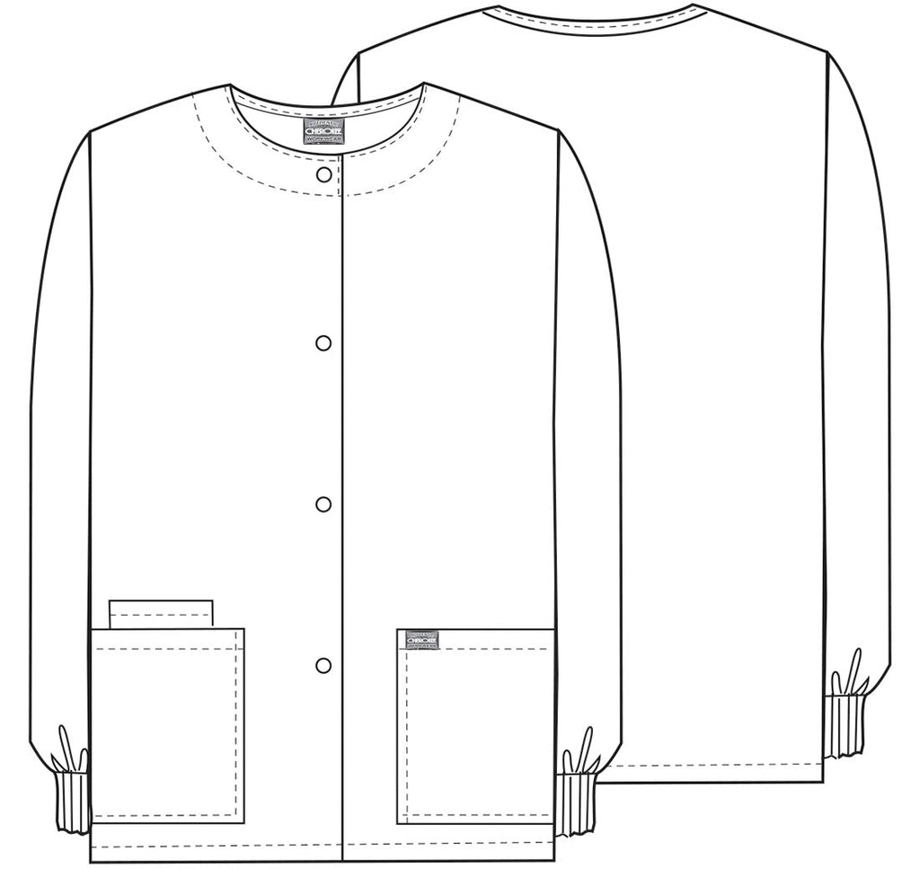 Snap Front Warm - Up Scrub Jacket - WhiteCherokee Workwear4350-WHITE-XXS