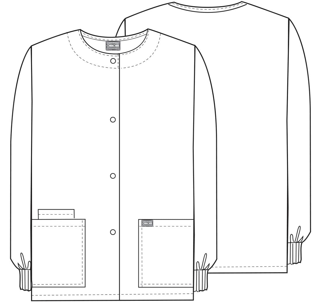 Snap Front Warm - Up Scrub Jacket - WhiteCherokee Workwear4350-WHITE-XXS