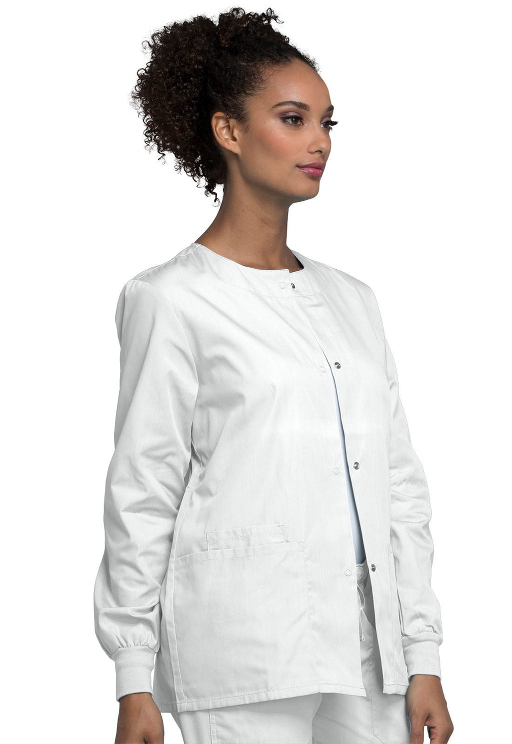 Snap Front Warm - Up Scrub JacketCherokee Workwear4350-WHITE-XXS