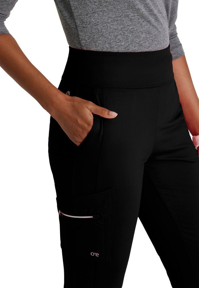 Sprint Knit 7 - Pocket High - Rise Flare Leg Scrub PantBarco One Performance KnitBOP645-BLACK-XXS