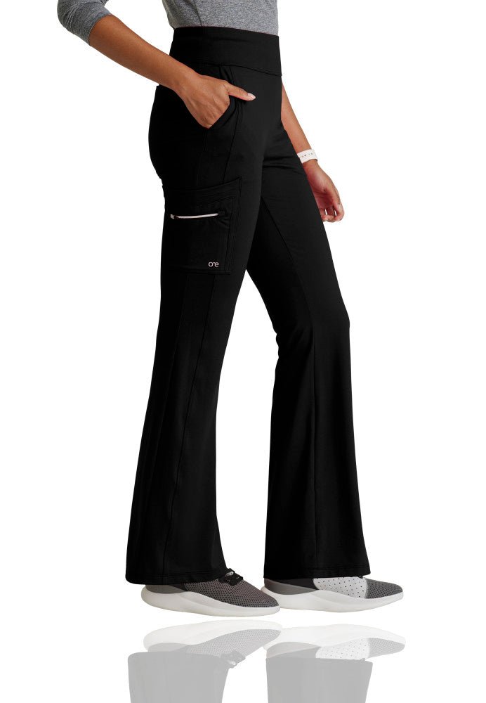Sprint Knit 7 - Pocket High - Rise Flare Leg Scrub PantBarco One Performance KnitBOP645-BLACK-XXS