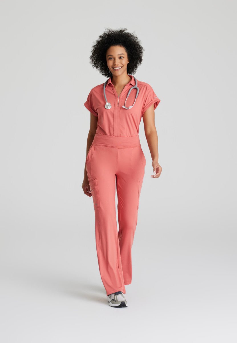 Sprint Knit 7 - Pocket High - Rise Flare Leg Scrub PantBarco One Performance KnitBOP645-GINGER-XXS