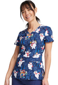 Stay Frosty V - Neck Holiday Scrub TopCherokee LicensedTF666-FRSAC-XS
