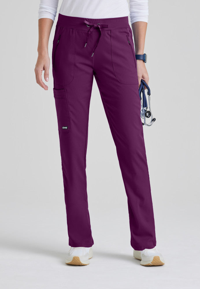 Grey's Anatomy Elevate Pant - 6 Pocket Scrub Pants Tall Women's Tall Scrub Pant Grey's Anatomy Impact Wine/Burgundy XXS 