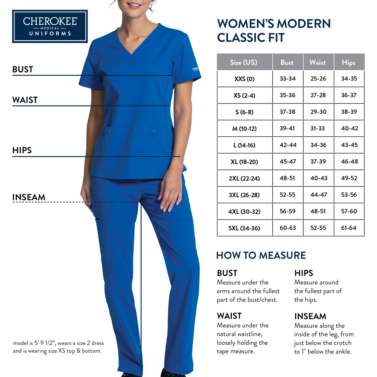 Size chart for Snoopy Eyes Scrub Top