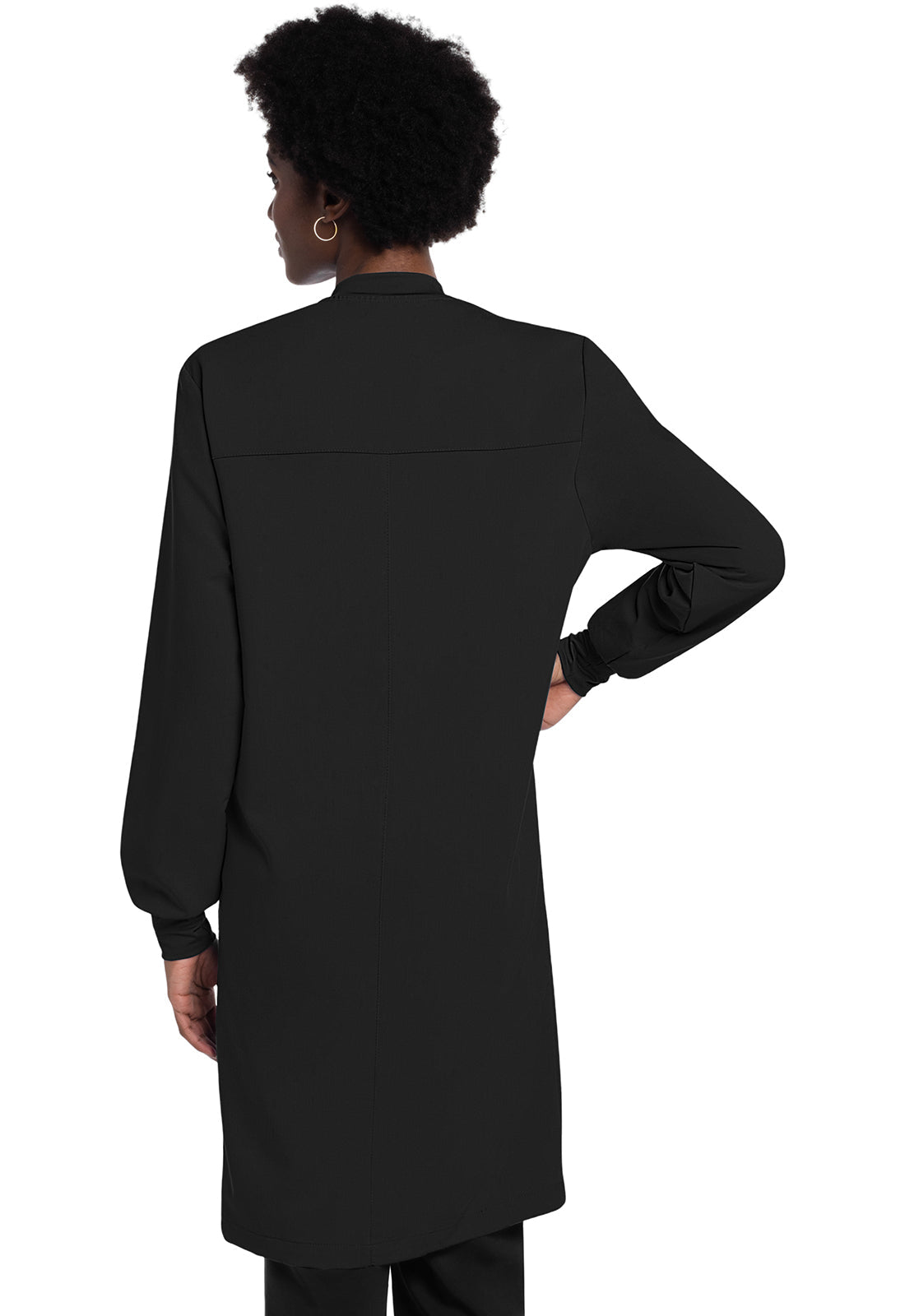 Unisex Modern Fit 40" Black Snap Front Lab CoatProject Lab by CherokeeCK402A-BLACK-XS