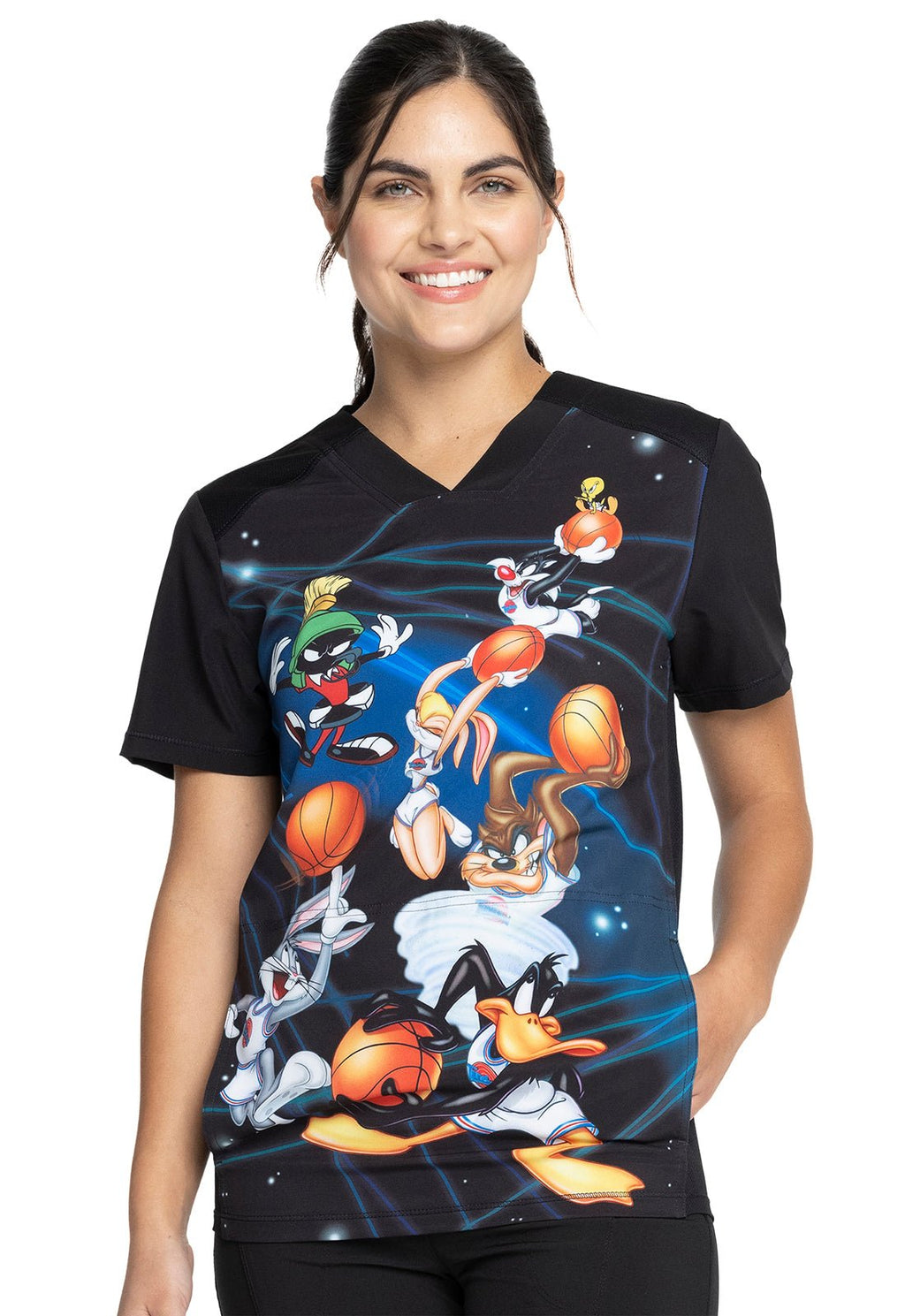 Unisex Scrub Top in Space JamCherokee LicensedTF714-LTSJ-XS