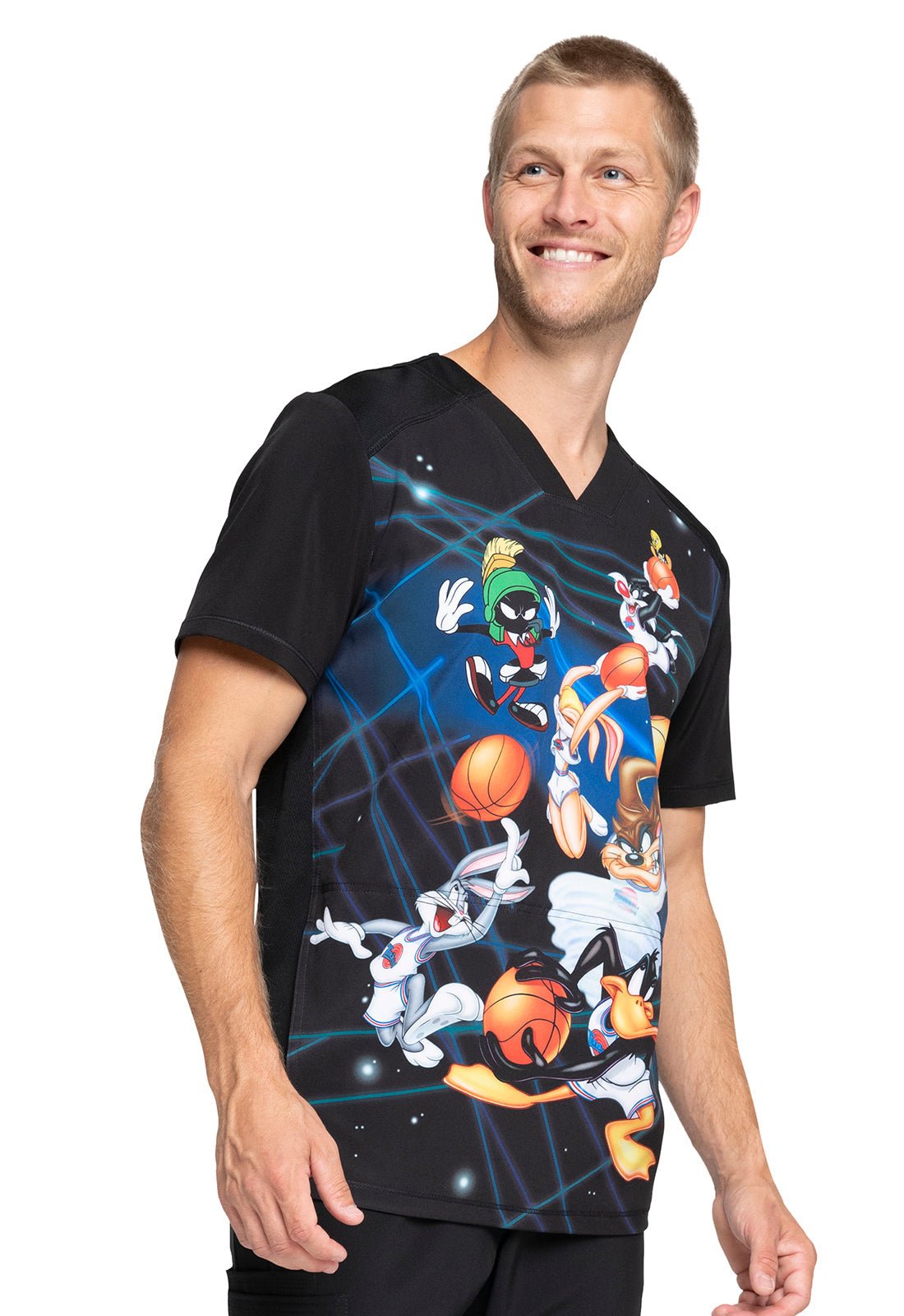 Unisex Scrub Top in Space JamCherokee LicensedTF714-LTSJ-XS