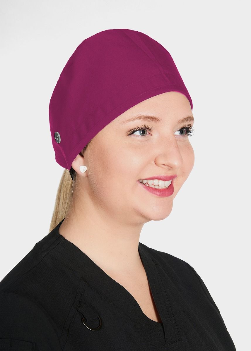 Unisex Surgeon Cap with Side ButtonsMobbSC448-BURGUNDY