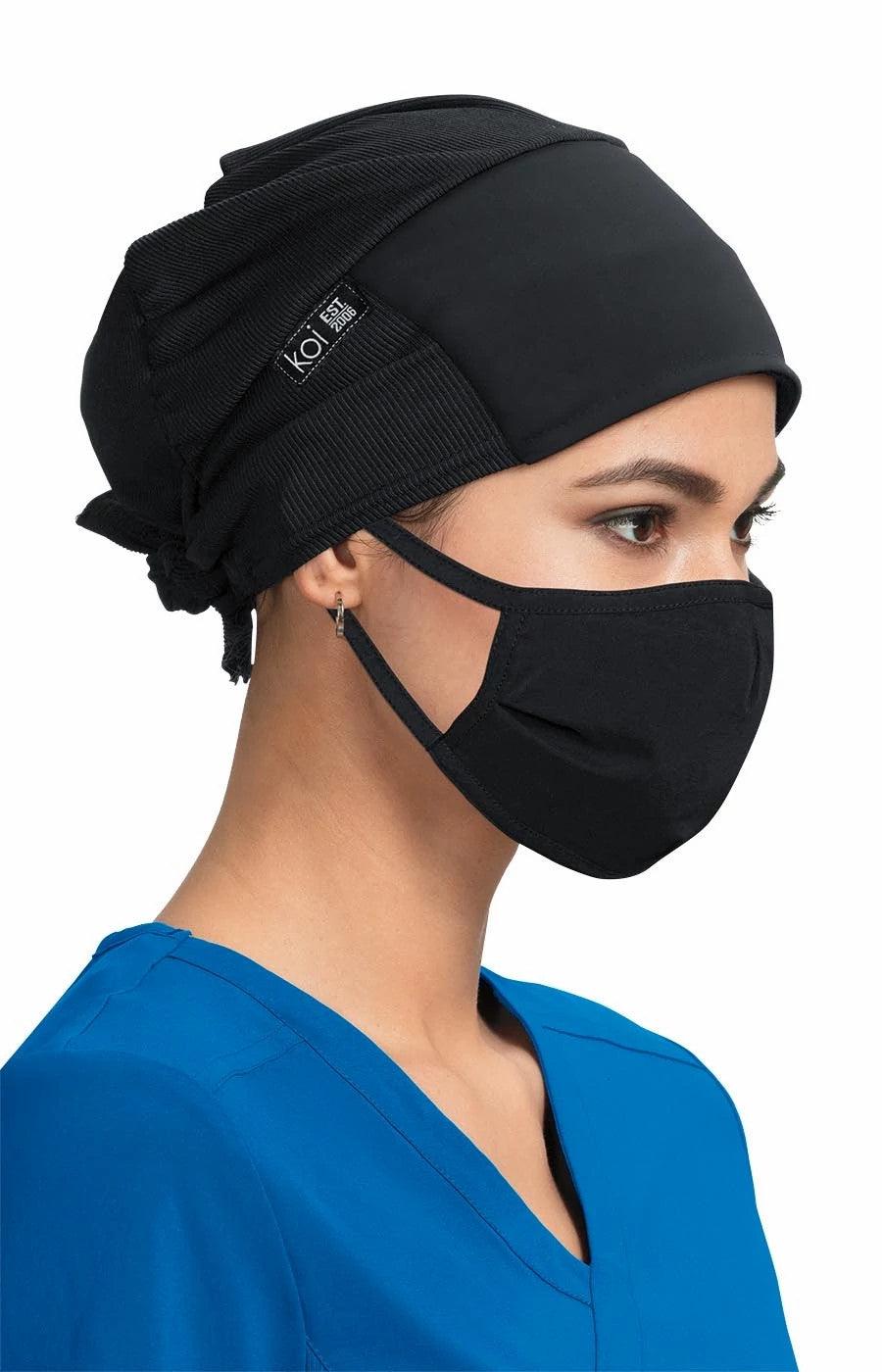 Koi - Unisex Surgical Hat Scrub Cap Koi Black  