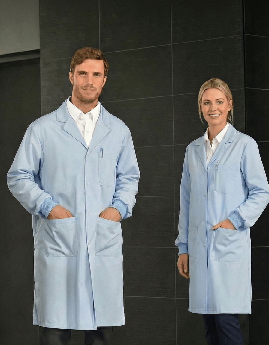 Unisex Three Pocket Lab Coat with Button ClosurePremium Uniforms