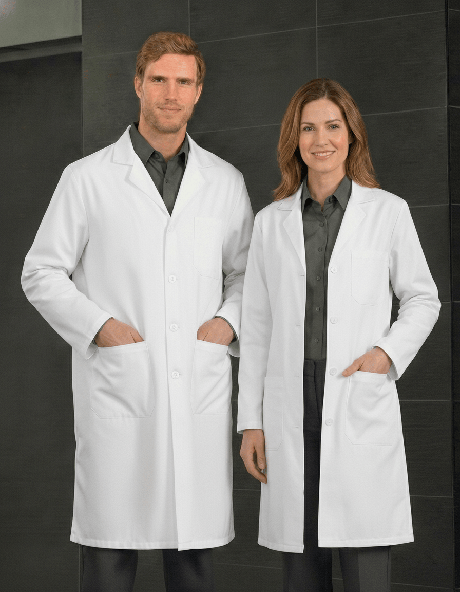 Unisex Three Pocket Lab Coat with Button ClosurePremium Uniforms6100-XS