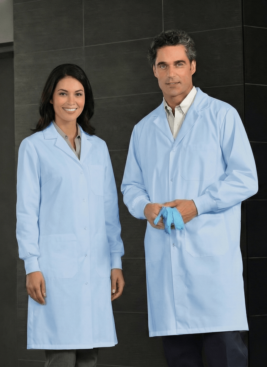 Unisex Three - Pocket Lab Coat with Snap ClosurePremium Uniforms