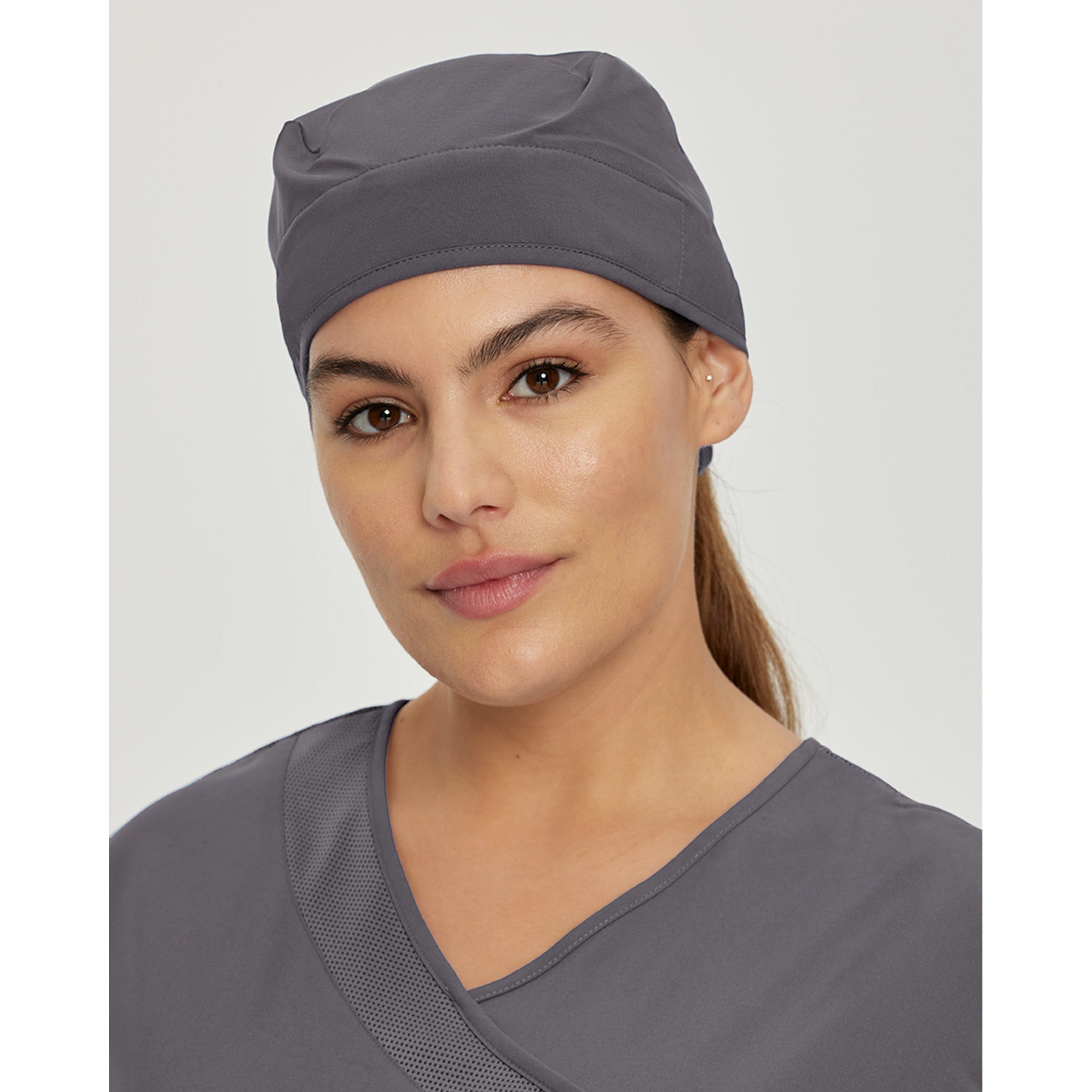 Unisex White Cross Fit Scrub Cap Scrub Hat White Cross Fit Pewter  