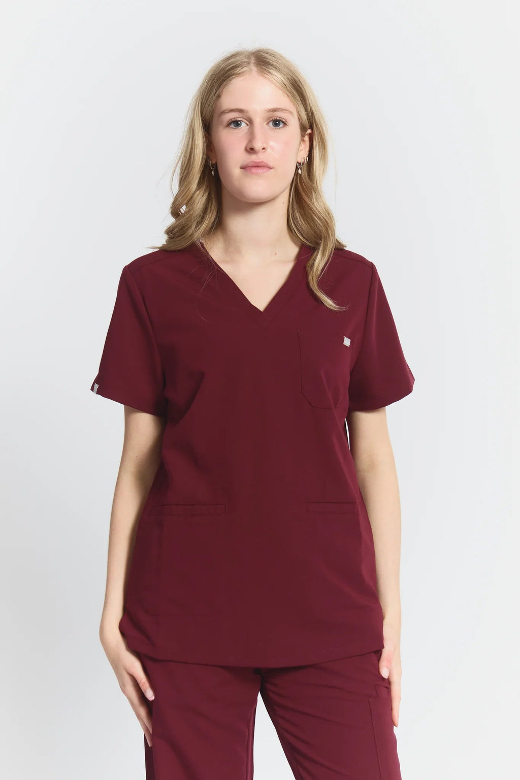 Victoria 4 - Pocket Scrub TopJOIIAVICTORIA-BURGUNDY-XS