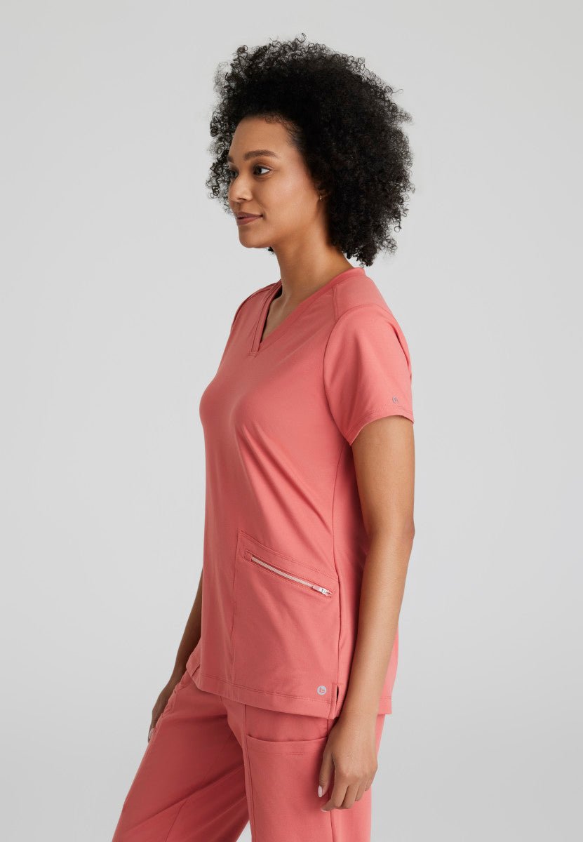 Victory Knit 2 - Pocket V - Neck Scrub TopBarco One Performance KnitBOT209-GINGER-XXS