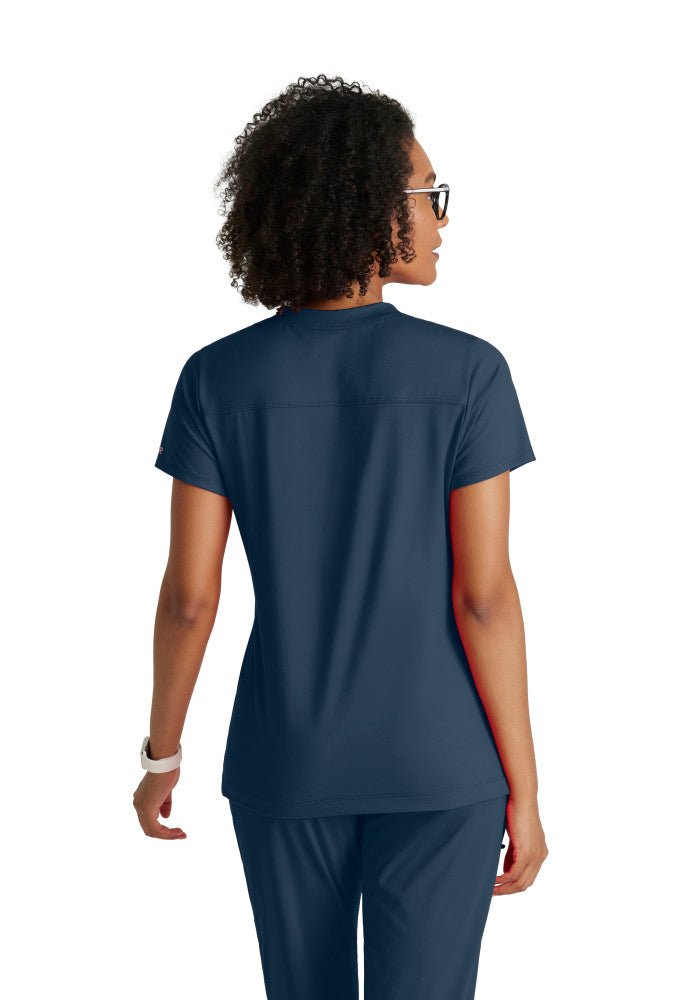 Victory Knit 2 - Pocket V - Neck Scrub TopBarco One Performance KnitBOT209-Steel-XXS