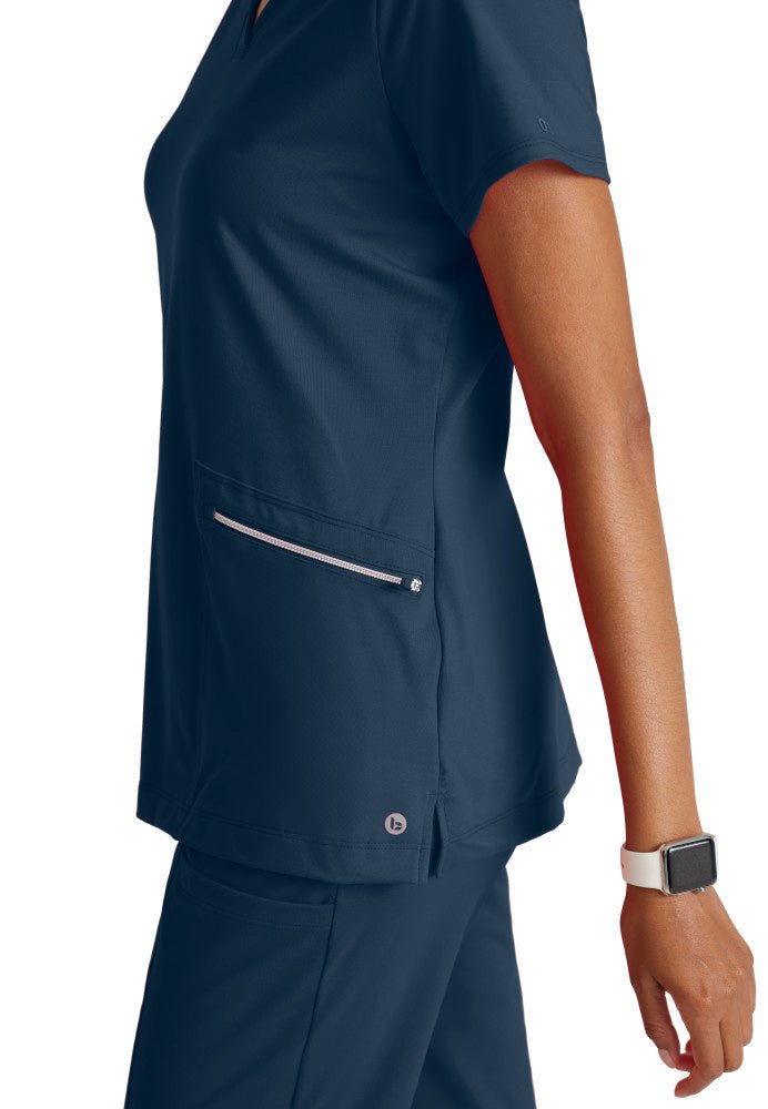 Victory Knit 2 - Pocket V - Neck Scrub TopBarco One Performance KnitBOT209-Steel-XXS